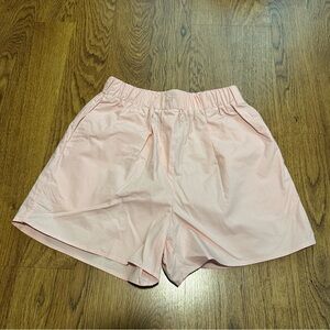 Frankie Shop Pink 100% cotton Shorts size 0 elastic waist side pockets
